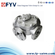 Manual Stainless Steel Four Way Flanged Ball Valve